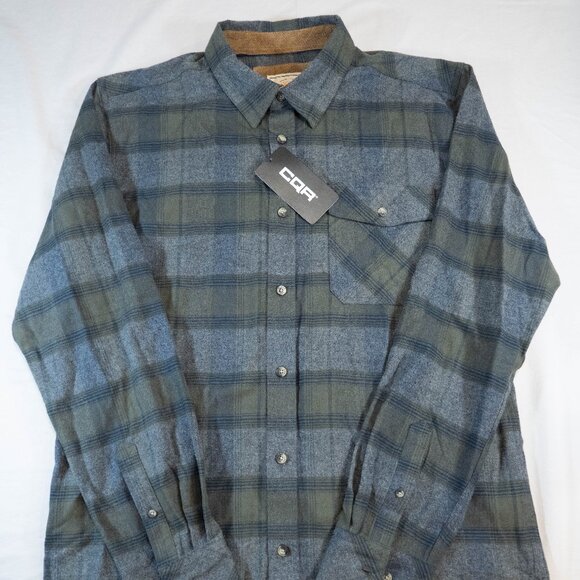 CQR GRAY/GREEN FLANNEL MEN'S L/T - Picture 1 of 9